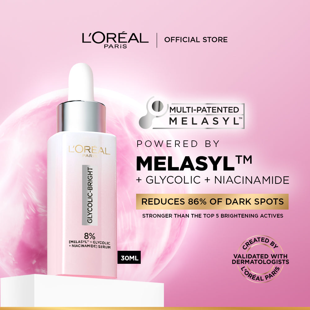 L’Oréal Paris - Glycolic Bright Melasyl Anti Dark Spot Serum front packaging