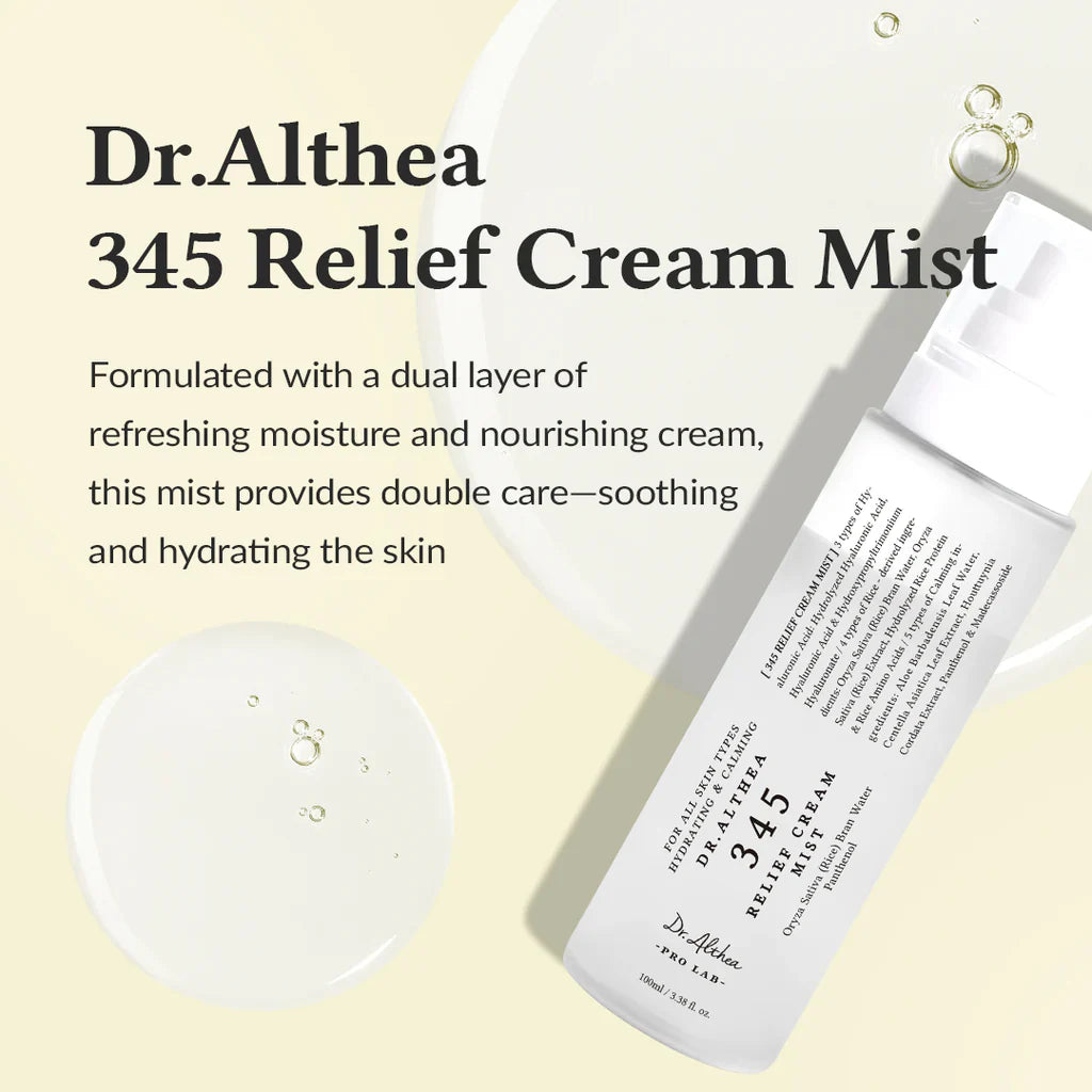 Dr. Althea - 345 Relief Cream Mist 100ml jar close up