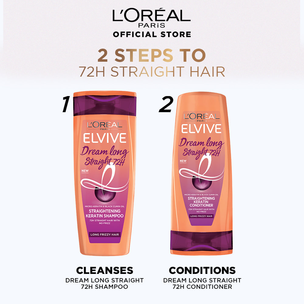 L'Oreal Paris Dream Long Straight 72H Shampoo 175Ml how to use steps