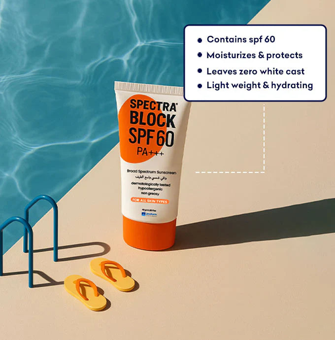 Jenpharm Spectra Block Broad Spectrum Sun Block Cream 40G ingredients label