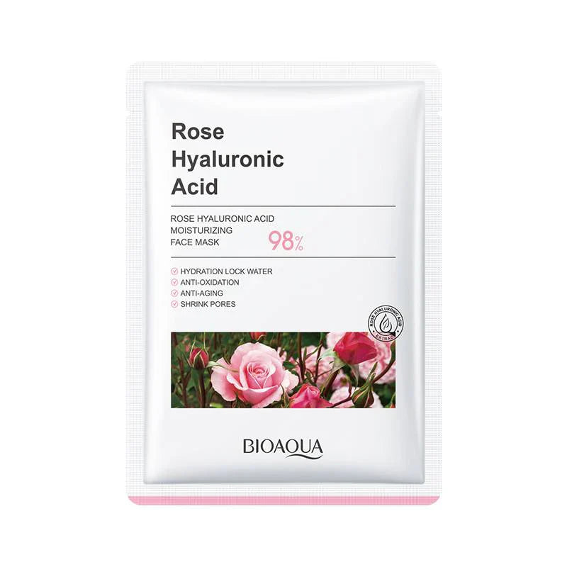 Bioaqua - Rose Hyaluronic Acid Moisturizing Face Mask 25G - 1 PC front packaging