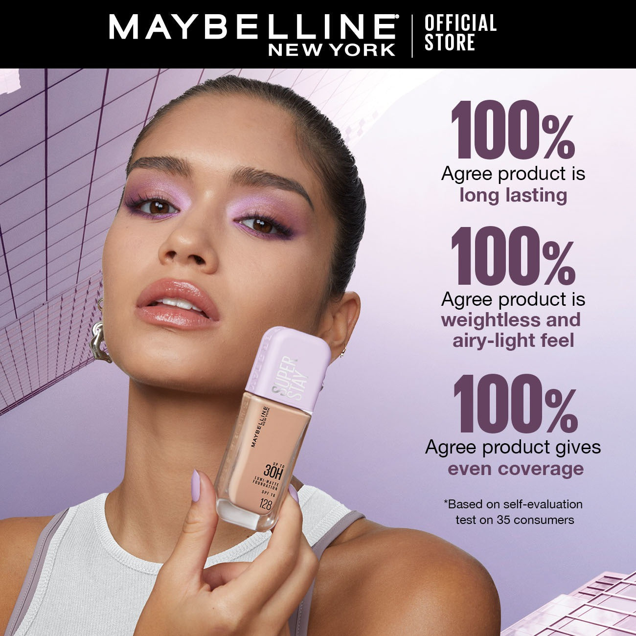 Maybelline New York Super Stay Up to 30hr Lumi Matte Foundation before after skin results
