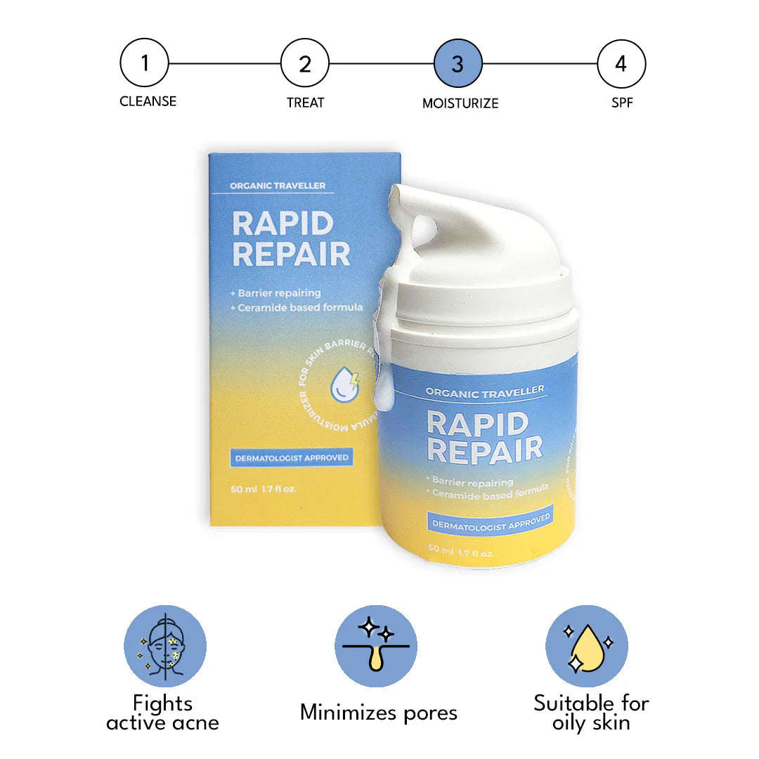 Organic Traveller - Rapid Repair: Skin Repairing Moisturiser texture gel cream