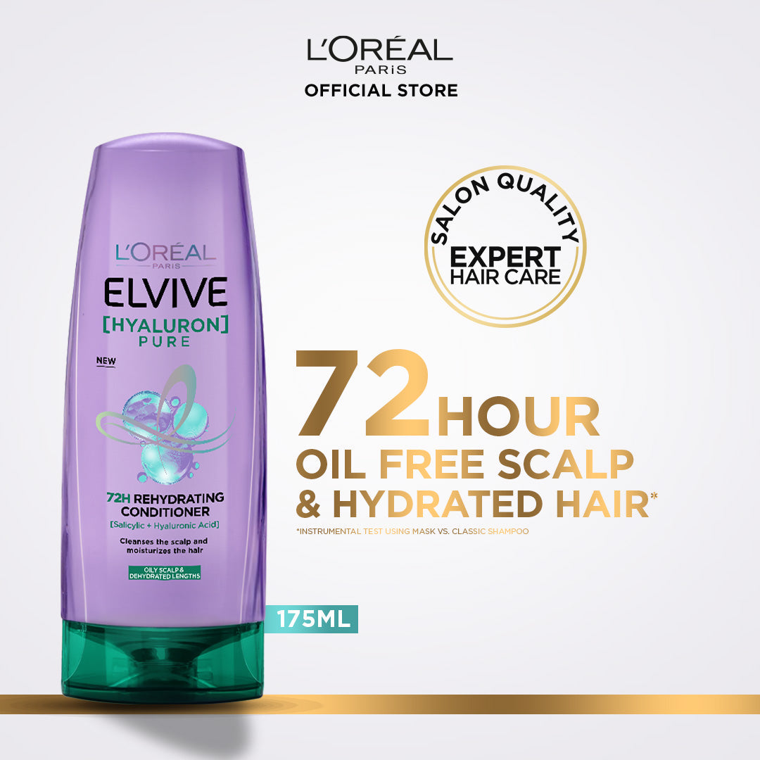 L'Oreal Paris Elvive Hyaluron Pure Conditioner 175Ml jar close up