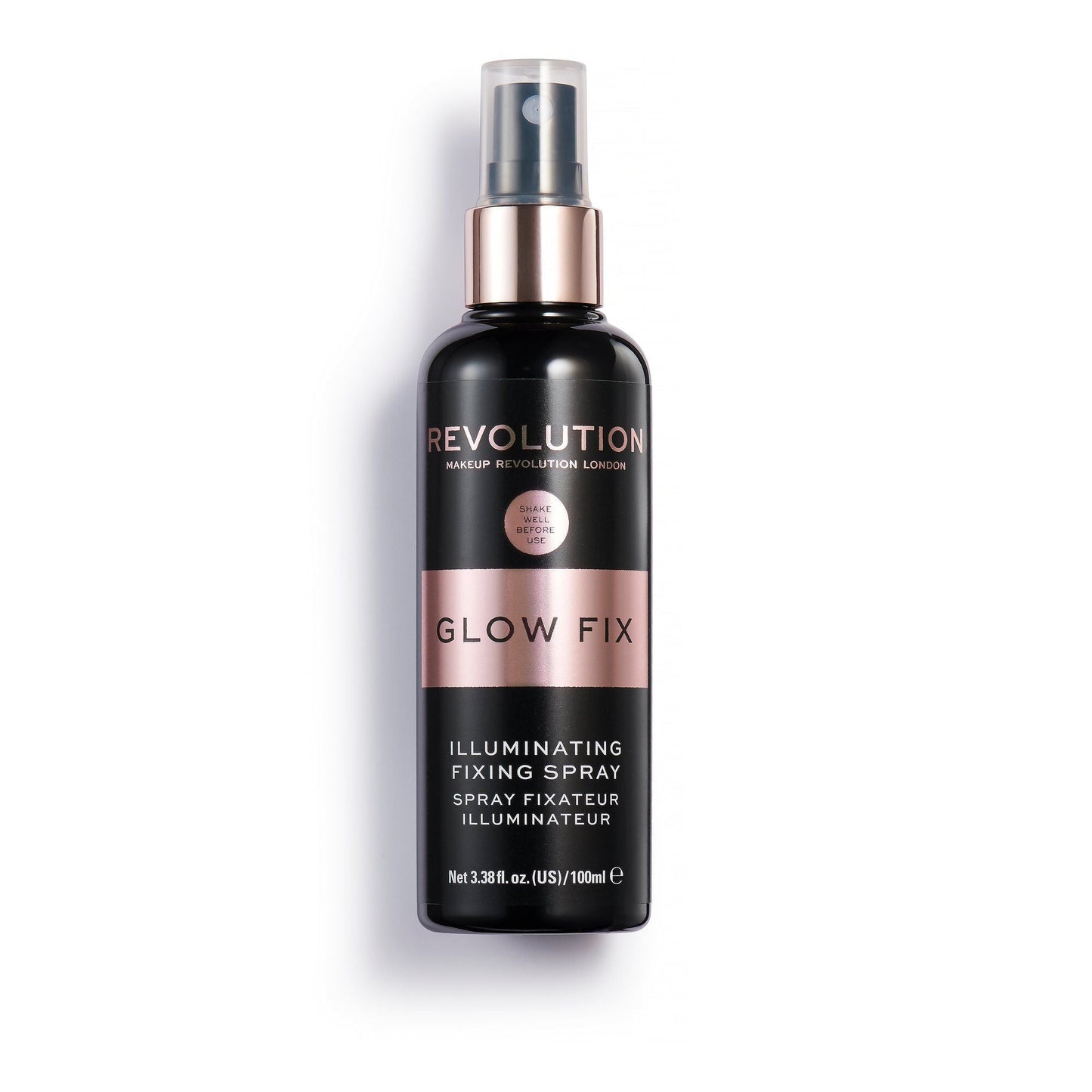 Revolution Glow Fix Illuminating Setting Spray 100ml front packaging