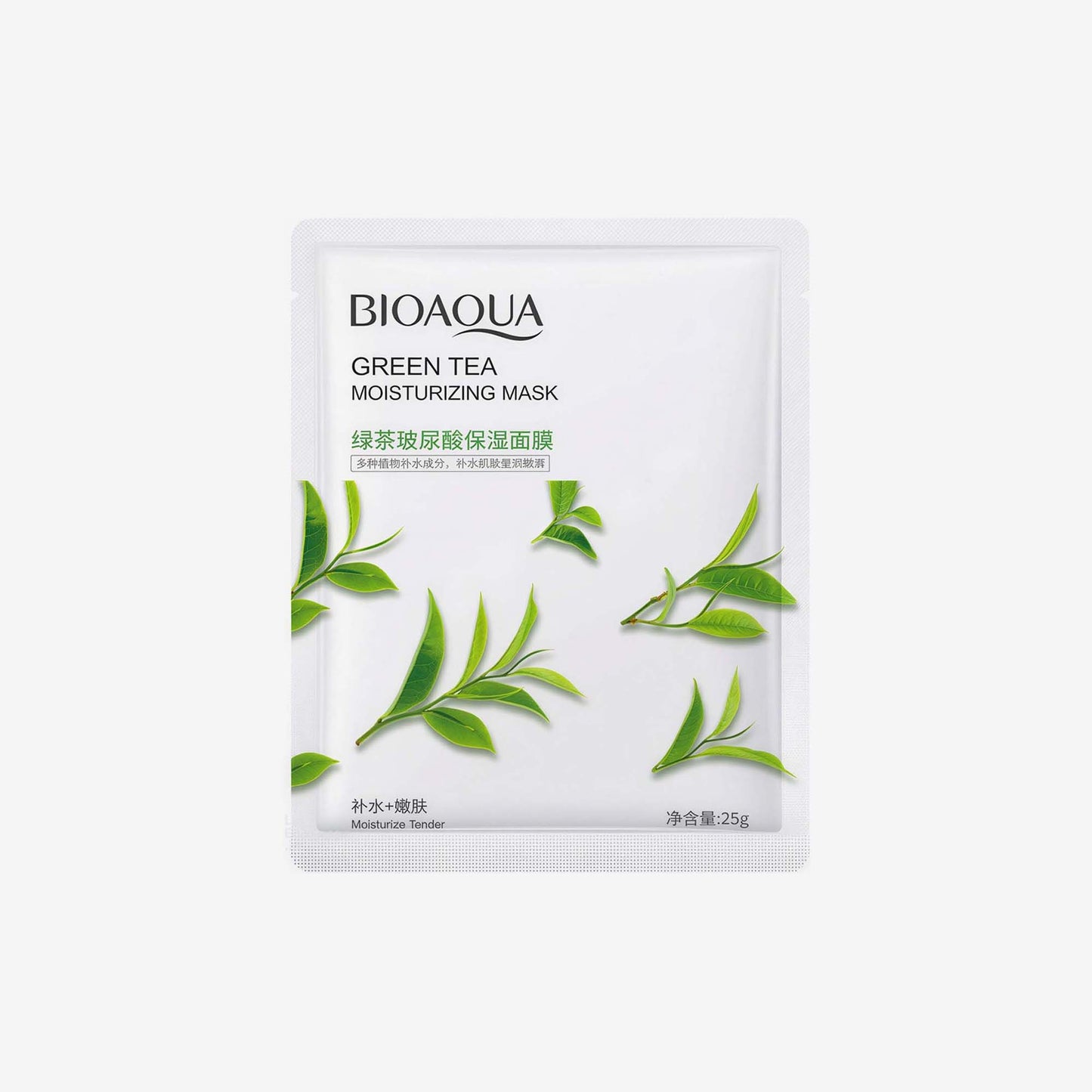 Bioaqoua Green Tea Moisturizing Mask 25G - 1 PC front packaging