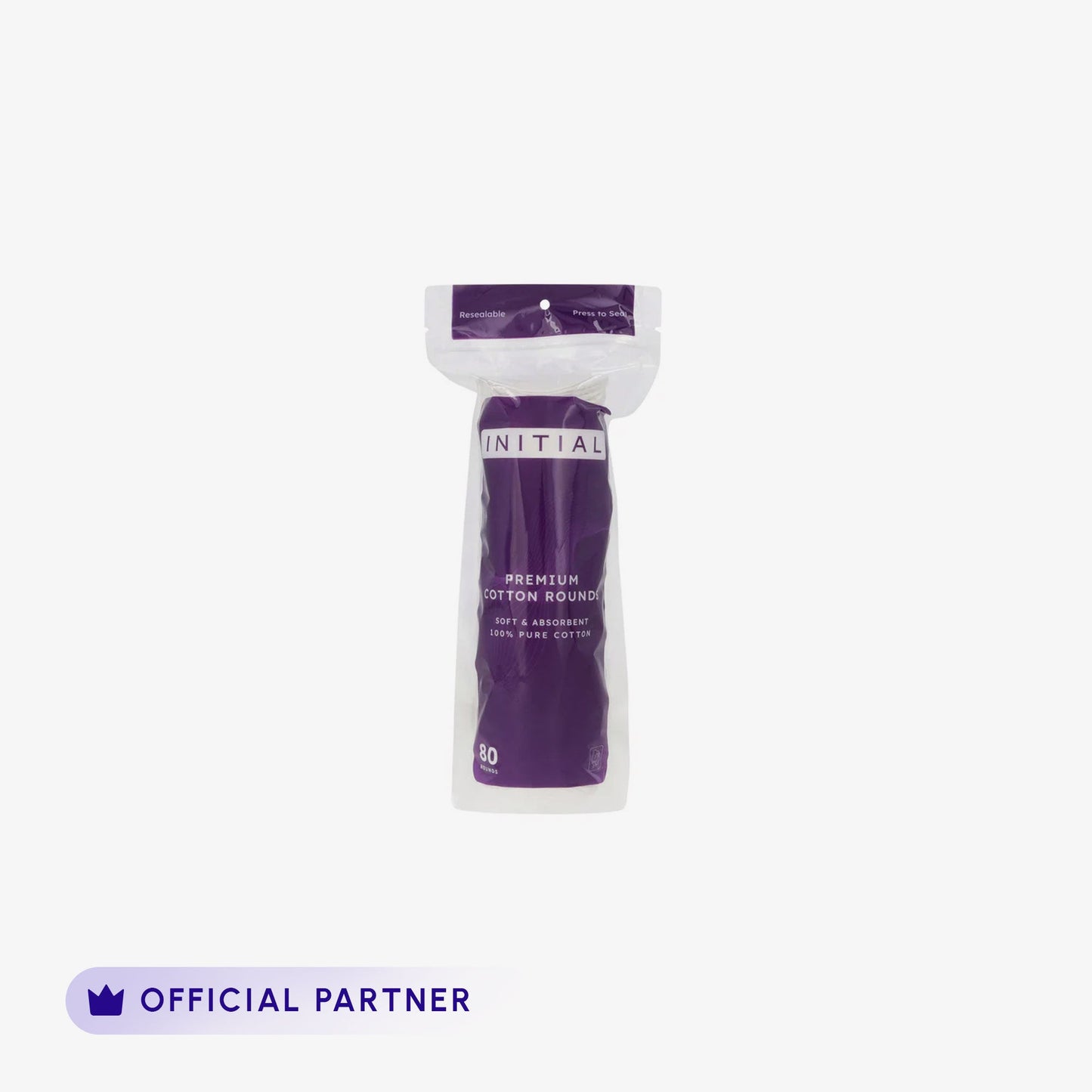 Initial Premium Cotton Rounds front packaging