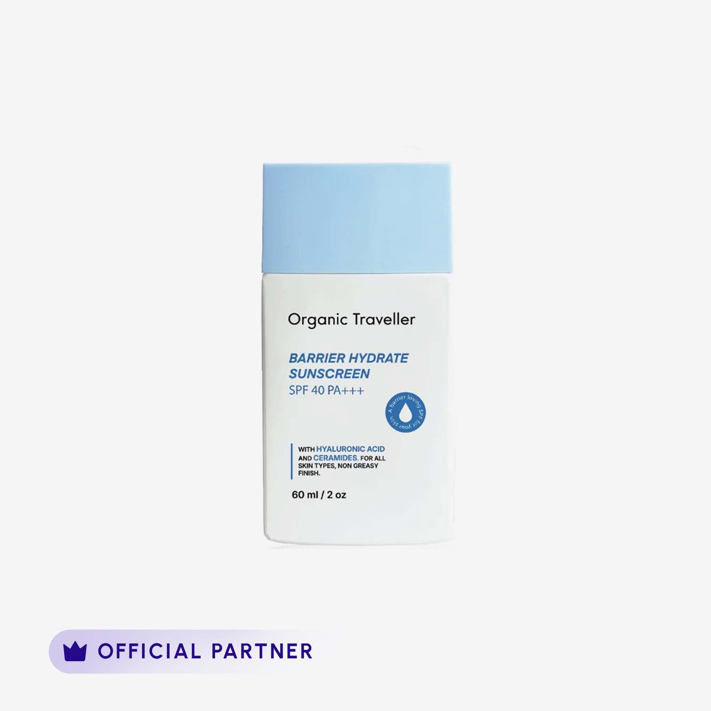 Organic Traveller - Barrier Hydrate Sunscreen front packaging