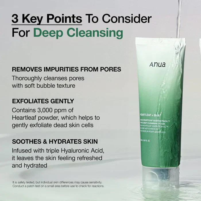Anua Heartleaf Quercetinol Pore Deep Cleansing Foam 150Ml jar close up