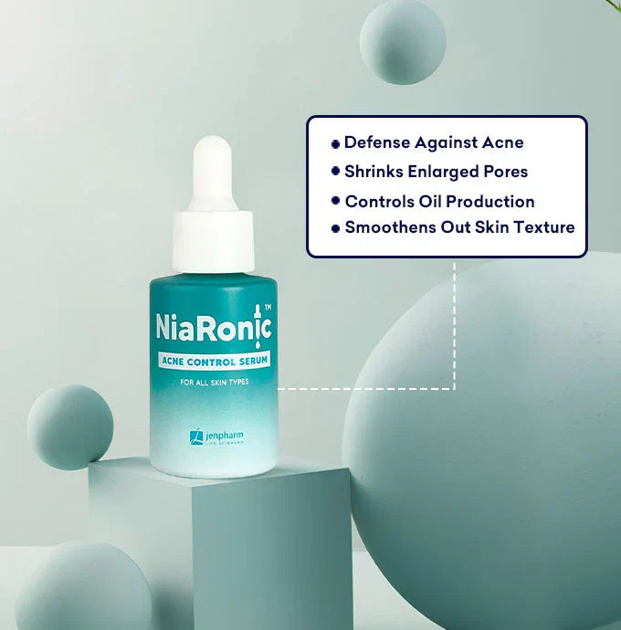 Jenpharm Niaronic Acne Control Serum Vitamin B3 30Ml ingredients label