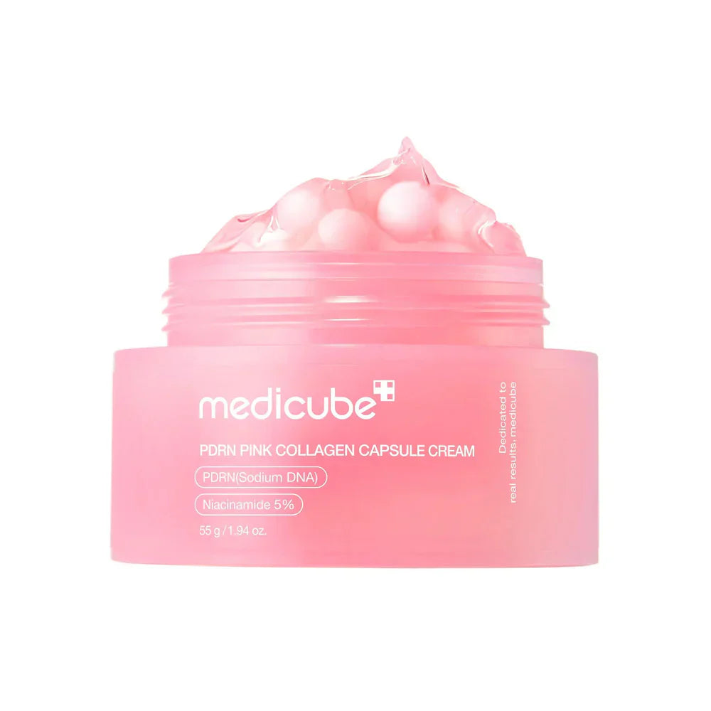 Medicube - PDRN Pink Collagen Capsule Cream - 55g jar close up