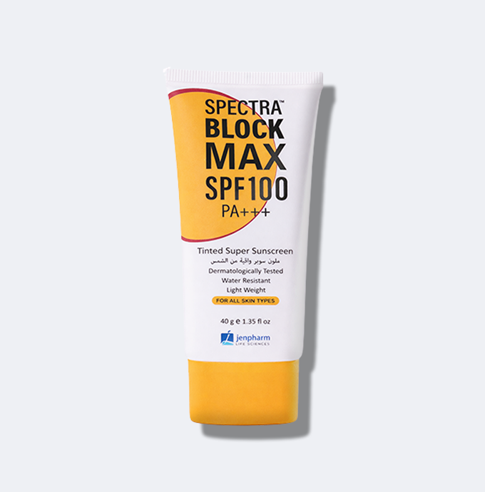 Jenpharm Spectra Block Max Tinted Super Sunblock Cream 40G front packaging
