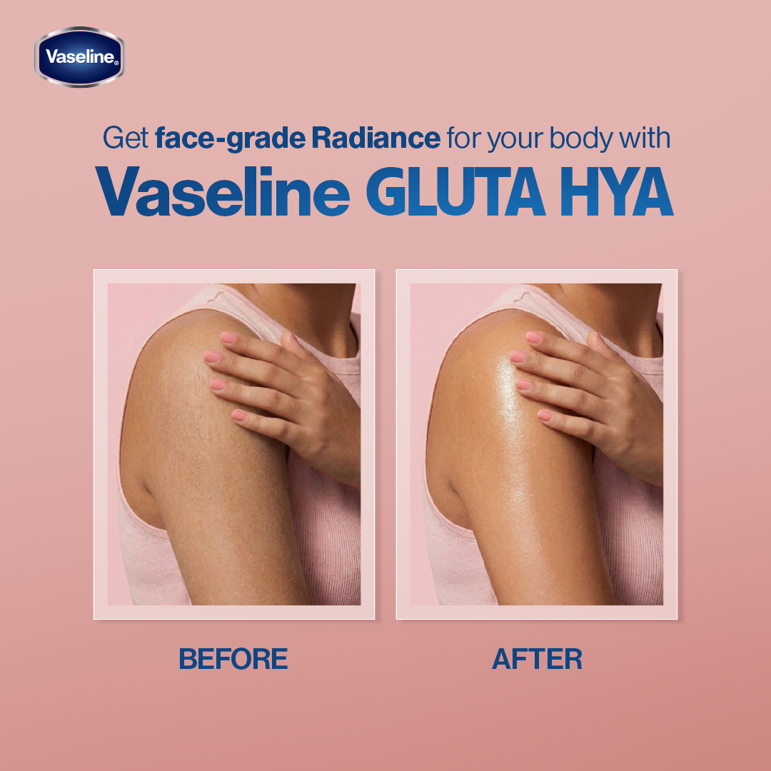 Vaseline - Gluta Hya Dewy Radiance - 70ml before after skin results