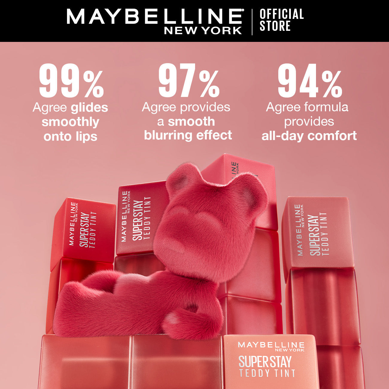 Maybelline New York's Super Stay Teddy Tintâ„¢: The 12-Hour Liquid Lip Tint!