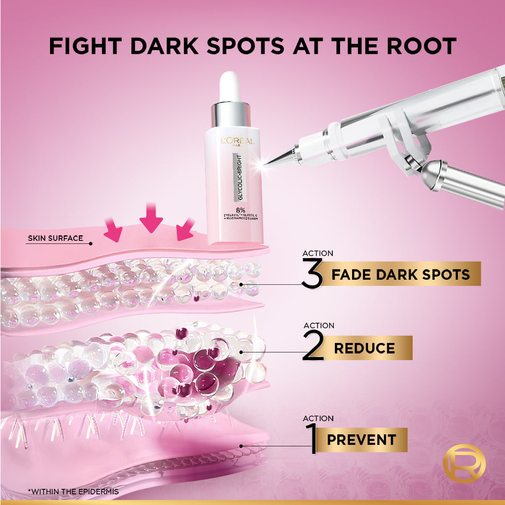 L’Oréal Paris - Glycolic Bright Melasyl Anti Dark Spot Serum Korean skincare Pakistan