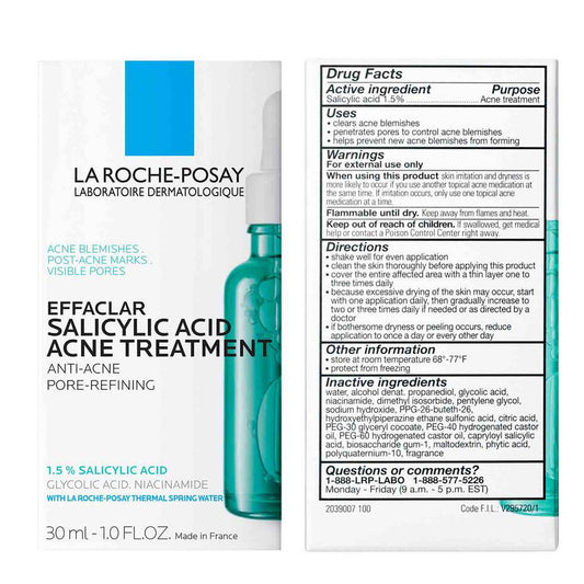 LA ROCHE POSAY EFFACLAR SALICYLIC ACID ACNE TREATMENT SERUM 30ml