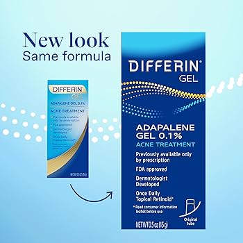 Differin 0.1% Adapalene Acne Treatment Gel, 0.5 oz (15g)One month supply