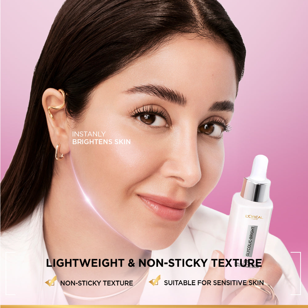 L’Oréal Paris - Glycolic Bright Melasyl Anti Dark Spot Serum jar close up