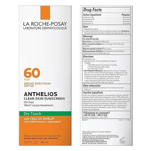 La Roche-Posay Anthelios Clear Skin sunscreen( Dry Touch) Sunscreen SPF 60 (90ml)