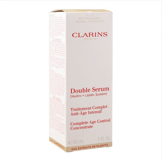 Clarins Paris Double Serum Complete Age Control Concentrate, Hydric + Lipdic System, 30ml