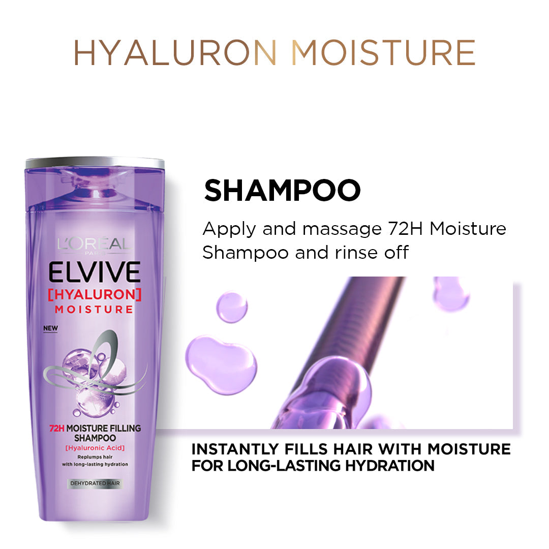 L'Oreal Elvive Hyaluron Moisture Shampoo 175Ml before after skin results