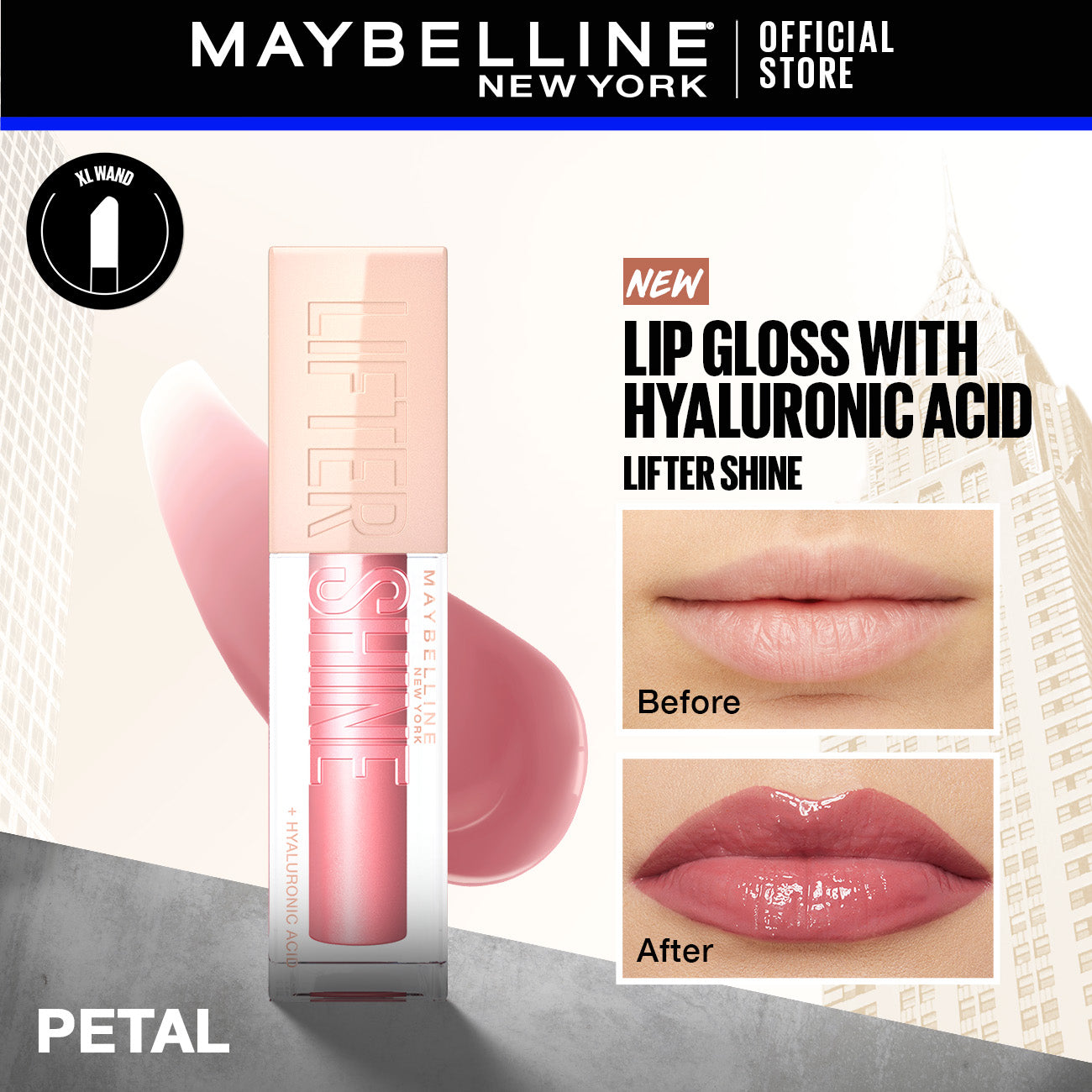Â Maybelline New York Lifter ShineÂ® Hydrating Lip Gloss With Hyaluronic Acid