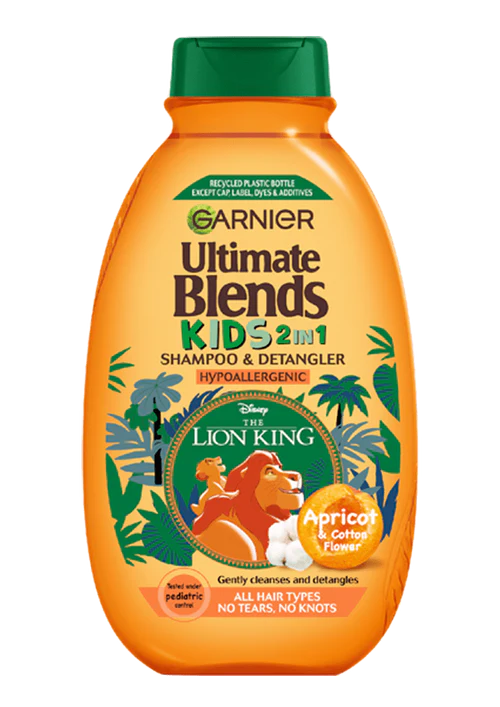 GARNIER ULTIMATE BLENDS KIDS
Apricot Shampoo & Detangler 250ml