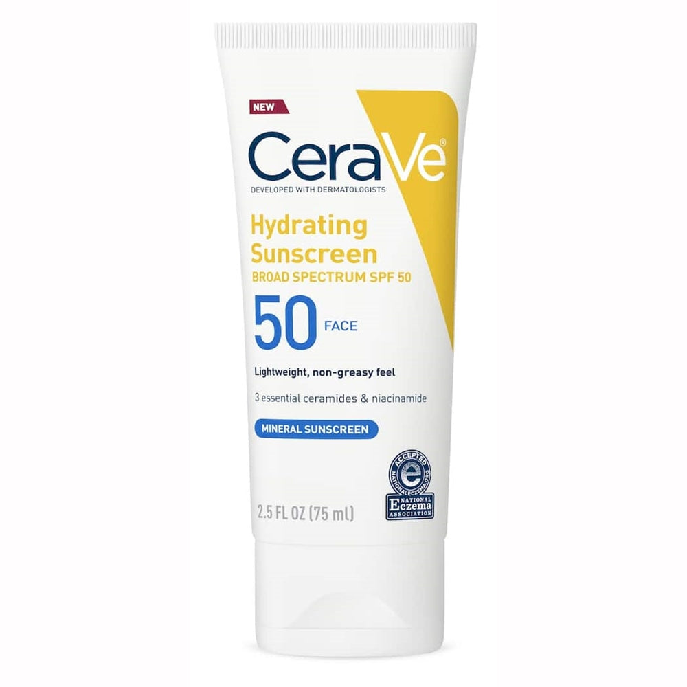 Cerave Hydrating Sunscreen Broad Spectrum Spf 50 Face Mineral Sunscreen 75ml