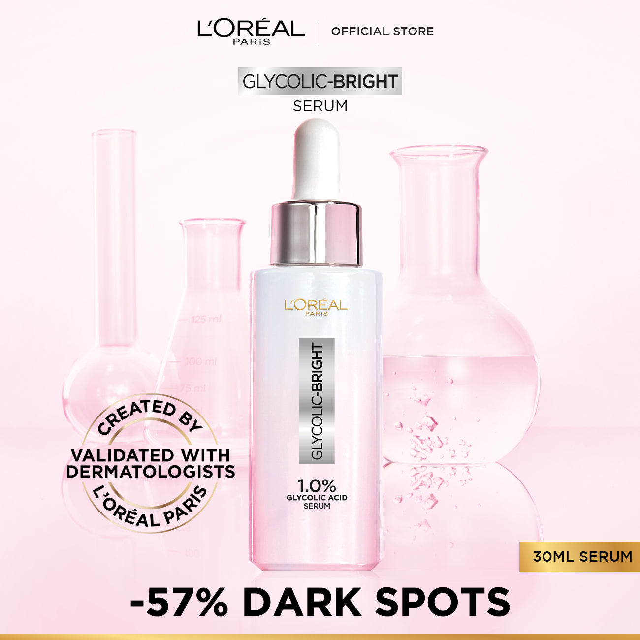 L'Oreal Paris Glycolic Bright Instant Glowing Face Serum ingredients label