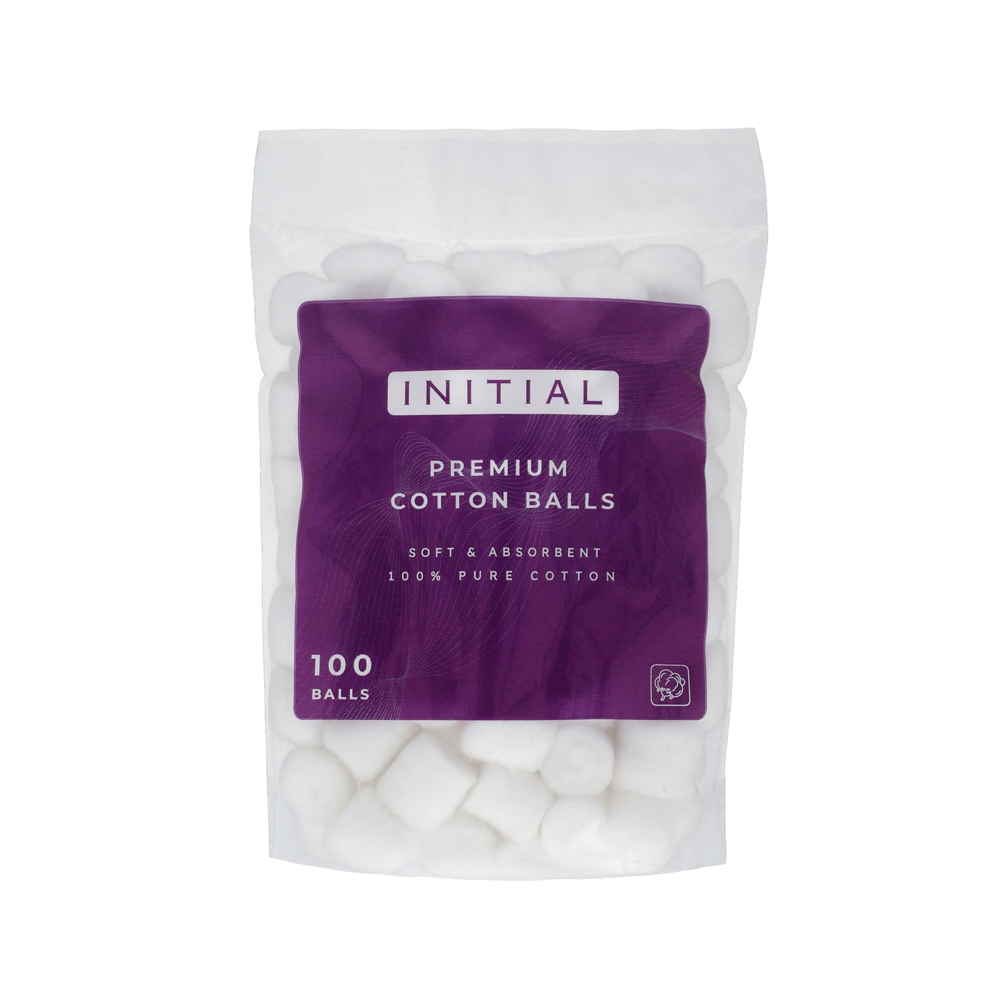 Initial Premium Cotton Balls (White) jar close up