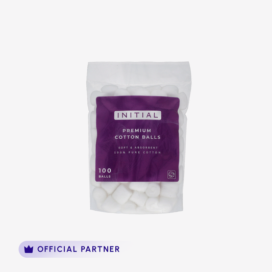 Initial Premium Cotton Balls (White) front packaging