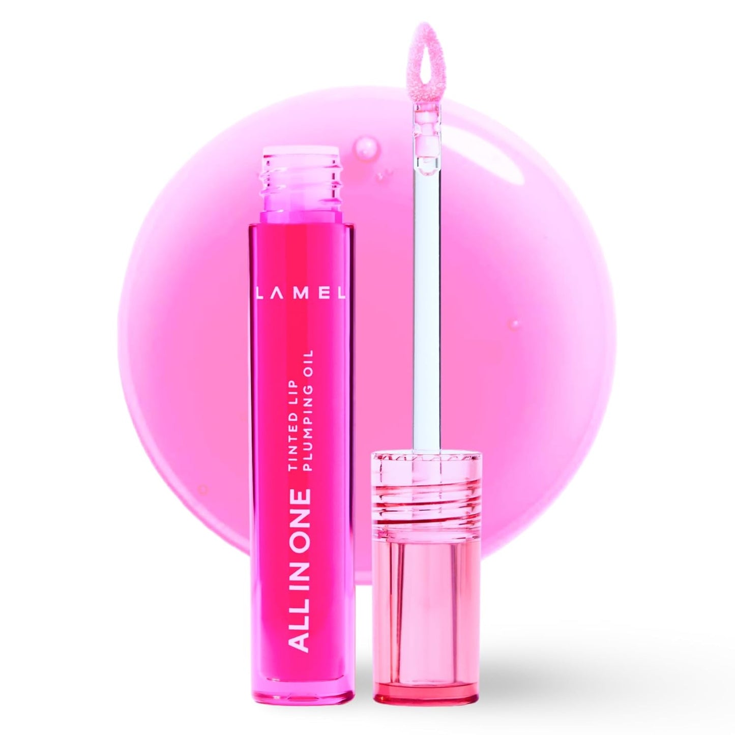 Lamel - All In One Lip Tinted Plumping Oil jar close up