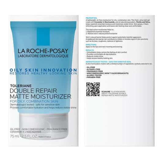 LA ROCHE POSAY TOLERIANE DOUBLE REPAIR MATTE FACE MOISTURIZER FOR OILY SKIN 75ml