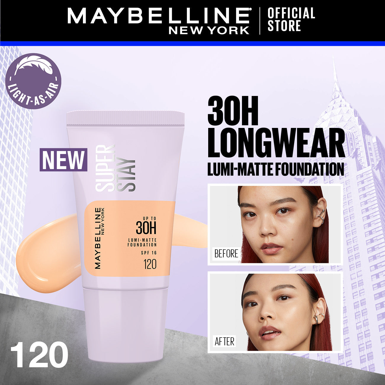 Maybelline - New York Superstay Lumi Matte Liquid Foundation 18ML buy online Pakistan