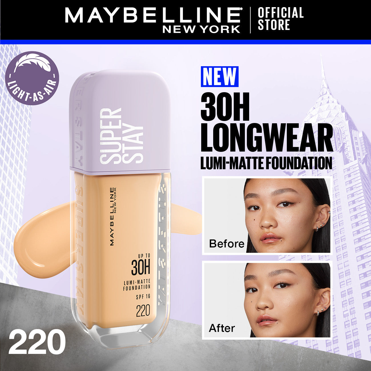 Maybelline New York Super Stay Up to 30hr Lumi Matte Foundation image 18