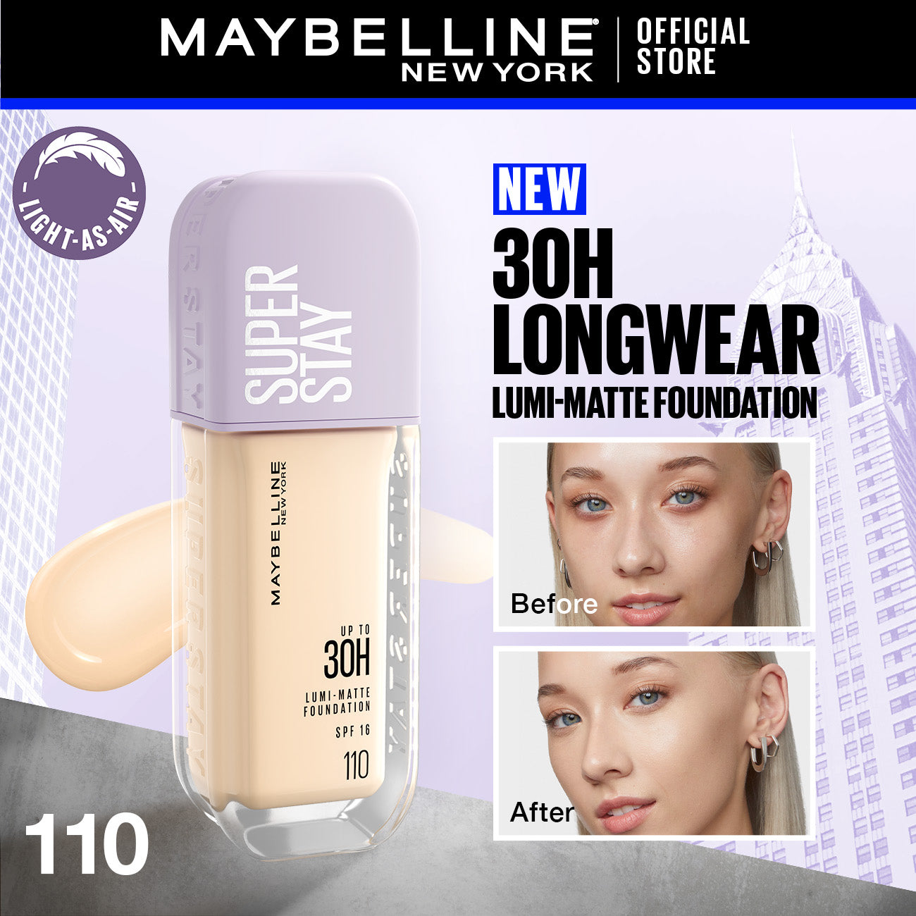 Maybelline New York Super Stay Up to 30hr Lumi Matte Foundation image 17