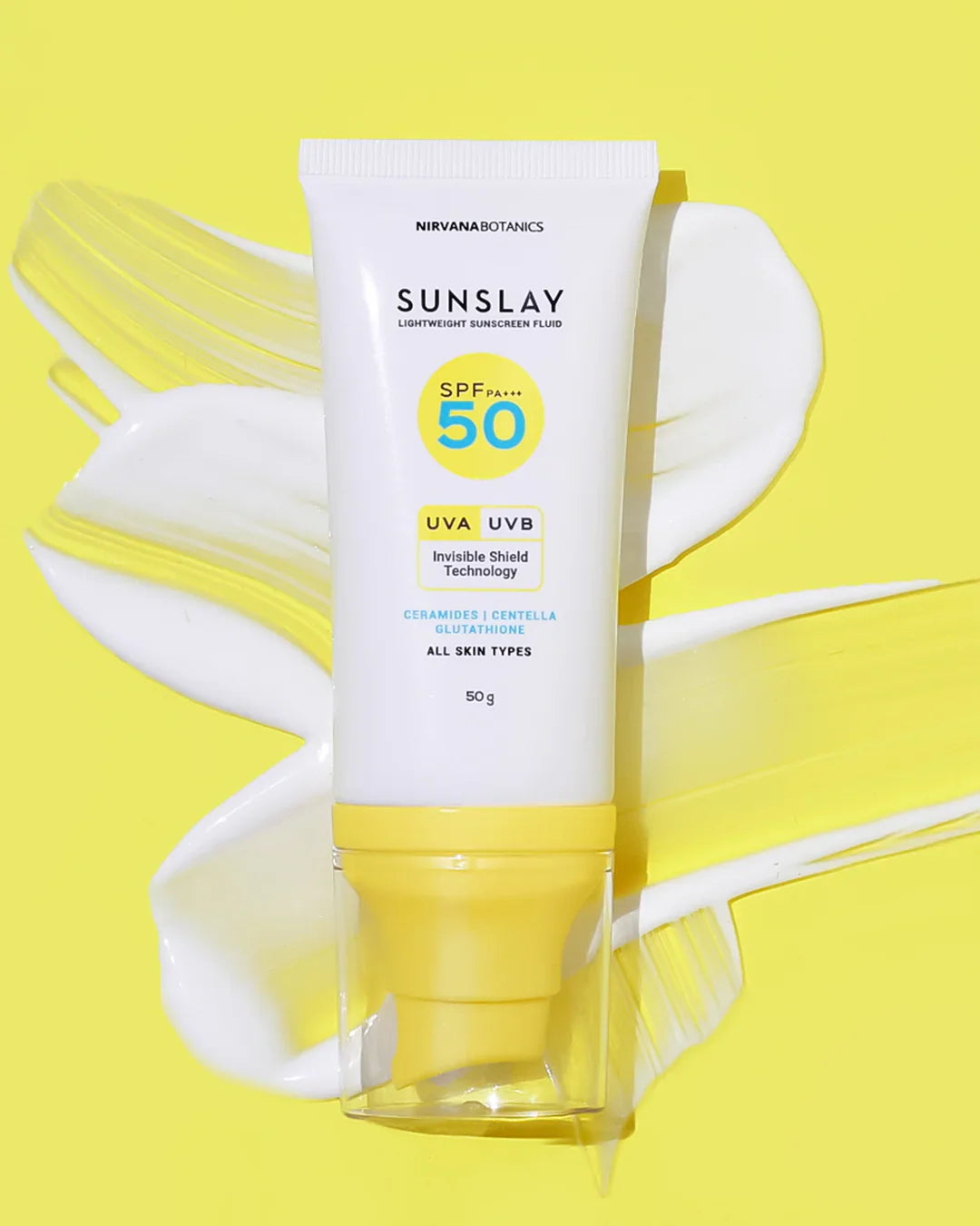 Nirvana Botanics - SunSlay Sunscreen Fluid SPF 50+++ front packaging