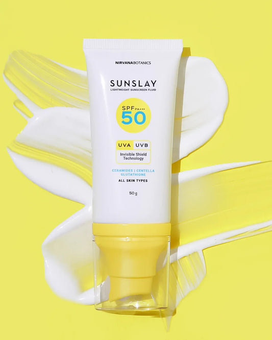 Nirvana Botanics - SunSlay Sunscreen Fluid SPF 50+++ front packaging