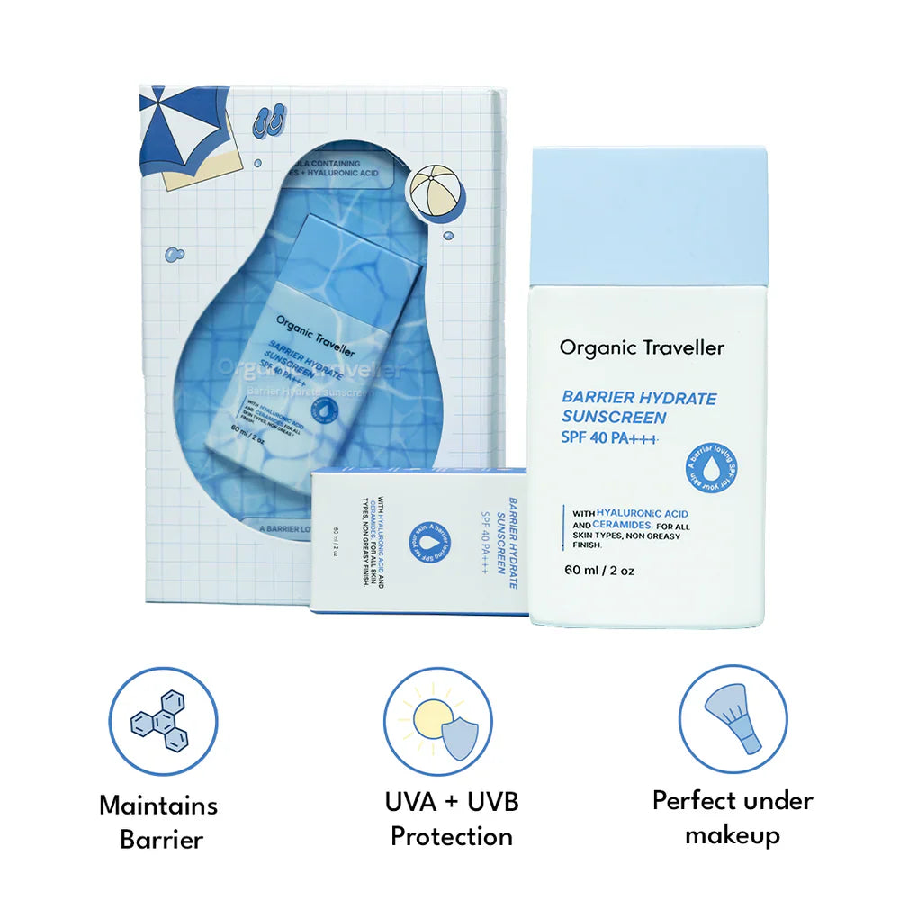 Organic Traveller - Barrier Hydrate Sunscreen before after skin results