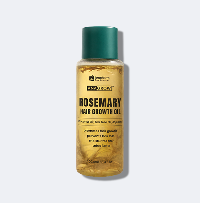 Jenpharm - Anagrow Rosemary Hair Oil jar close up