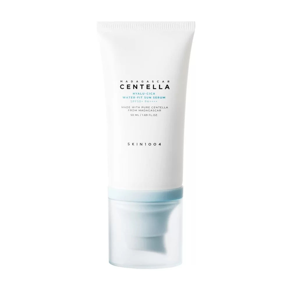Skin1004 - Madagascar Centella Hyalu-Cica Water-Fit Sun Serum SPF 50+ PA++++ 50ml jar close up