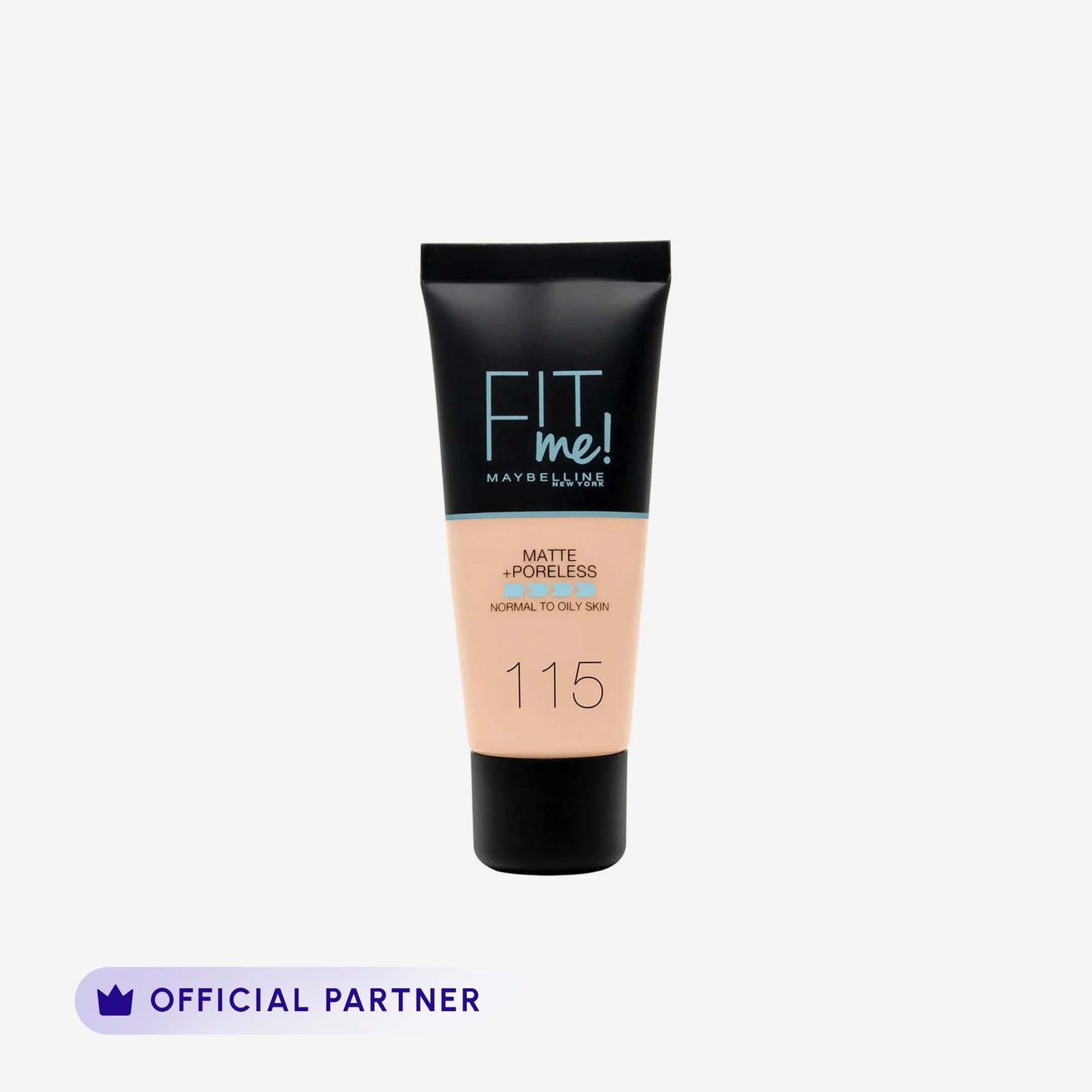 Maybelline New York Fit Me Matte & Poreless Liquid Foundation 18Ml Mini Tube - 115 Ivory - For Normal To Oily Skin front packaging