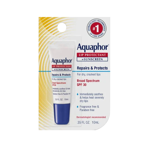 Aquaphor Lip Protectant and Sunscreen, SPF 30, Lip Balm For Chapped Lips