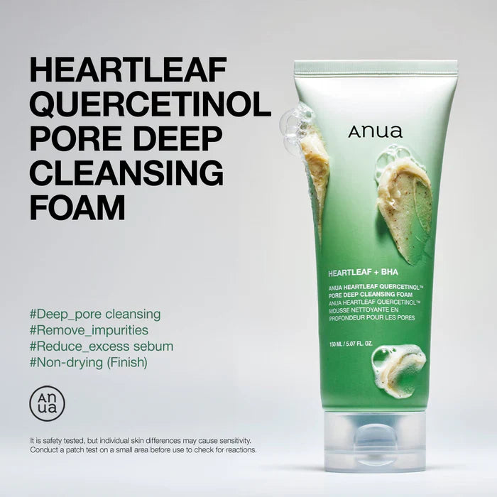 Anua Heartleaf Quercetinol Pore Deep Cleansing Foam 150Ml how to use steps