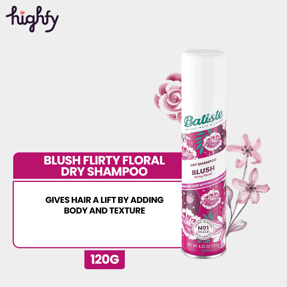 Batiste Dry Shampoo Floral & Flirty Blush 200Ml jar close up