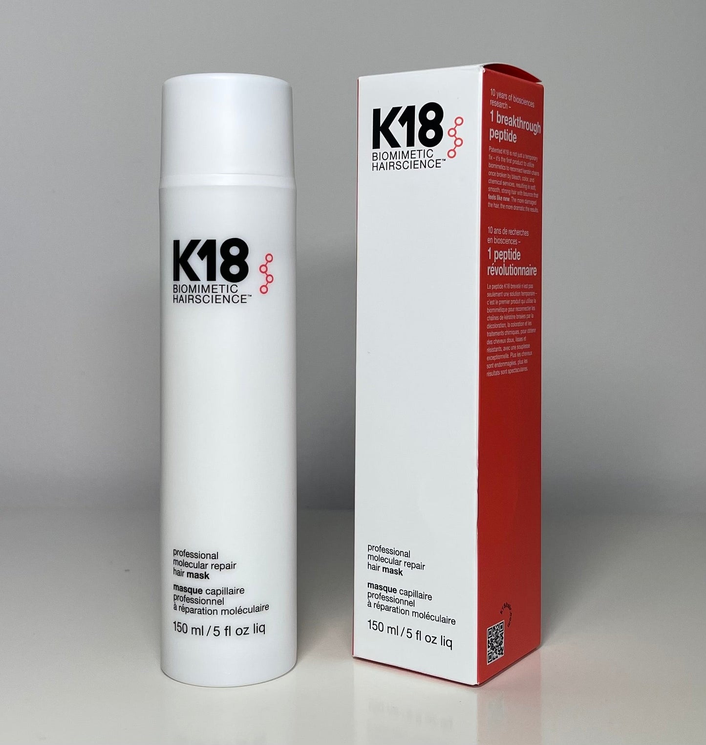 K18 Biomimetic Hairscience Pro Molecular Repair Dry or Damaged Hair - 4 Minutes - 1 Pack 150ml 5 oz