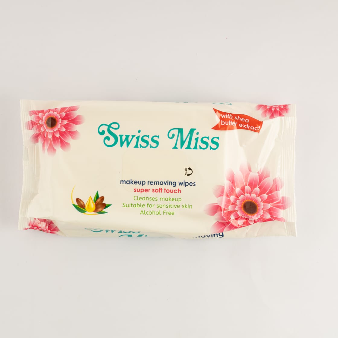 Swiss Miss - Swiss Miss Makeup Remover Wipes With Shea Butter Extract 60 Pcs jar close up