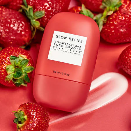 GLOW RECIPE – Strawberry BHA Pore Smooth Blur Drops – 30ml