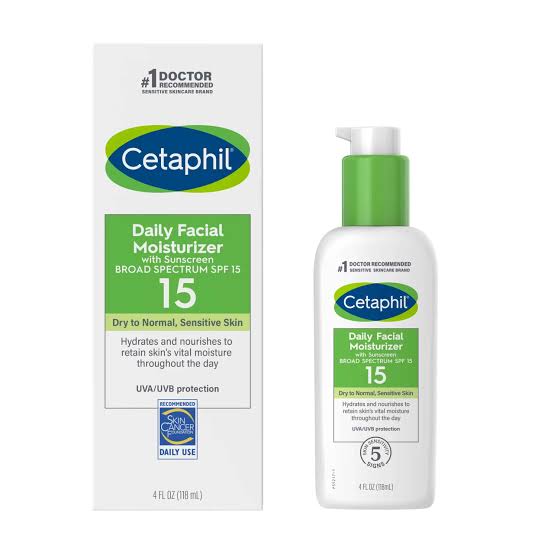 Cetaphil Daily Facial Moisturizer with Sunscreen 15 SPF | 4 Ounce 118ml