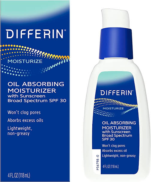 Differin Oil Absorbing Moisturizer with Sunscreen Spf 30 (Expiry 02/24)